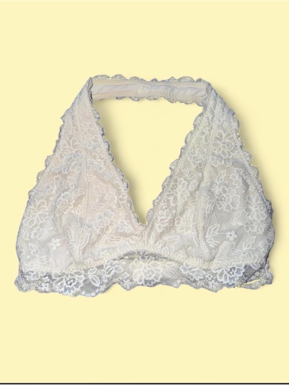 Gilly Hicks Cream Lace Halter Bralette